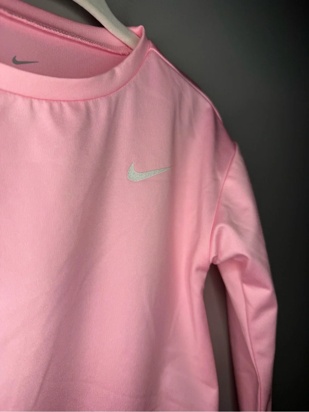 Nike Dri-FIT Girls/Toddler Long-Sleeve Crossover Tunic/Active Top Pink Size 24M
